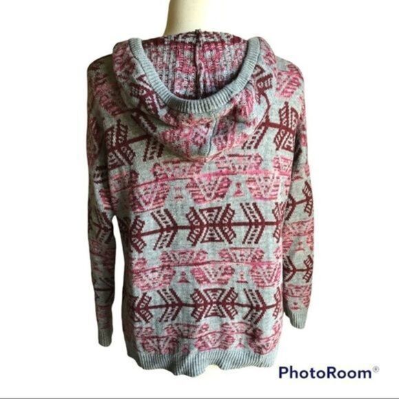 American Eagle outfitters maroon and gray southwest sweater medium - Picture 3 of 6